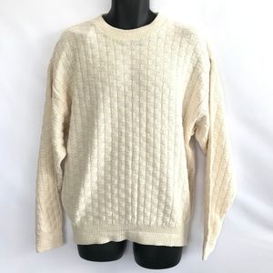 John Weitz Cream Knit Sweater